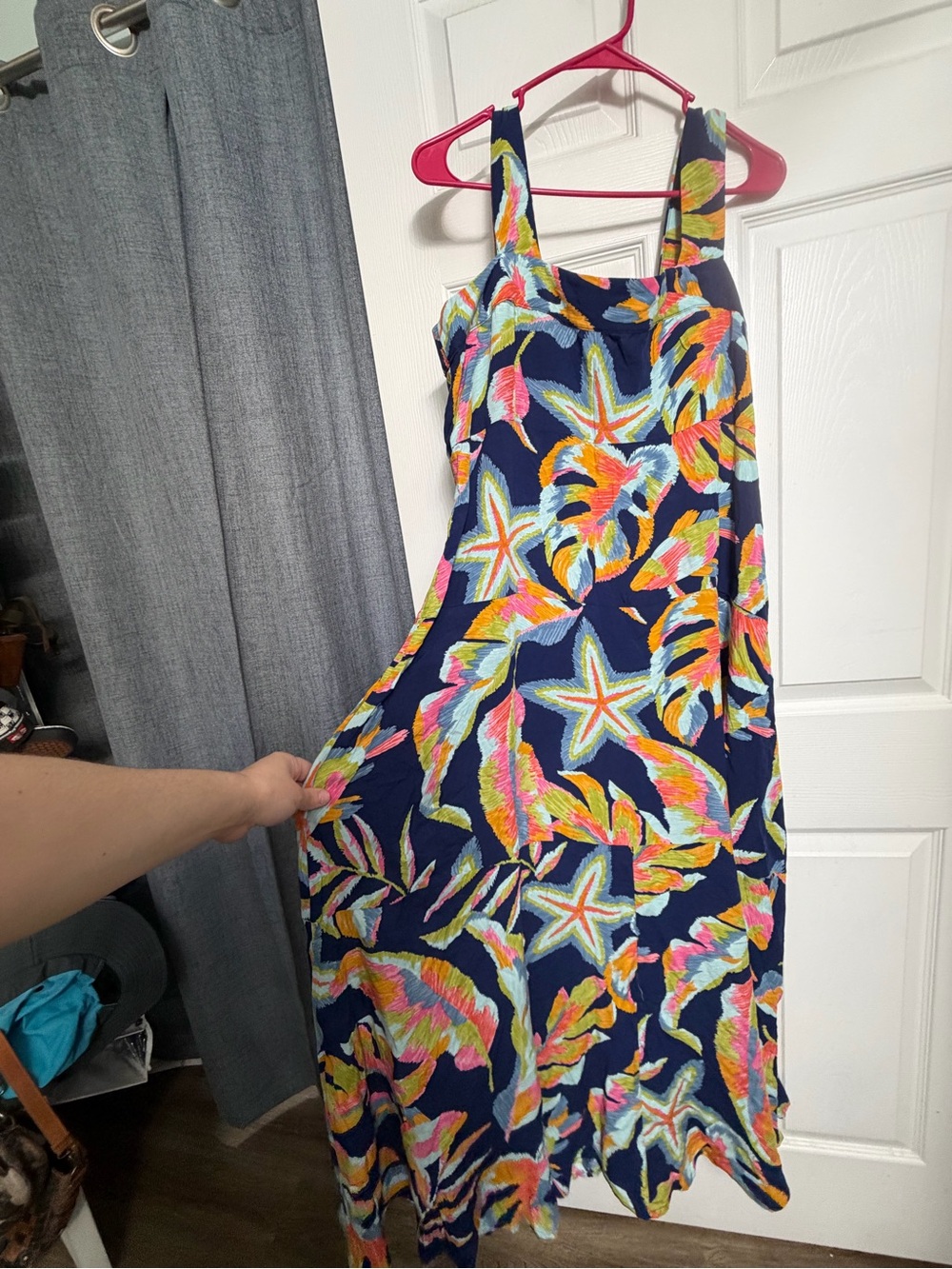 Navy Tropical Starfish Print One-Piece Dress